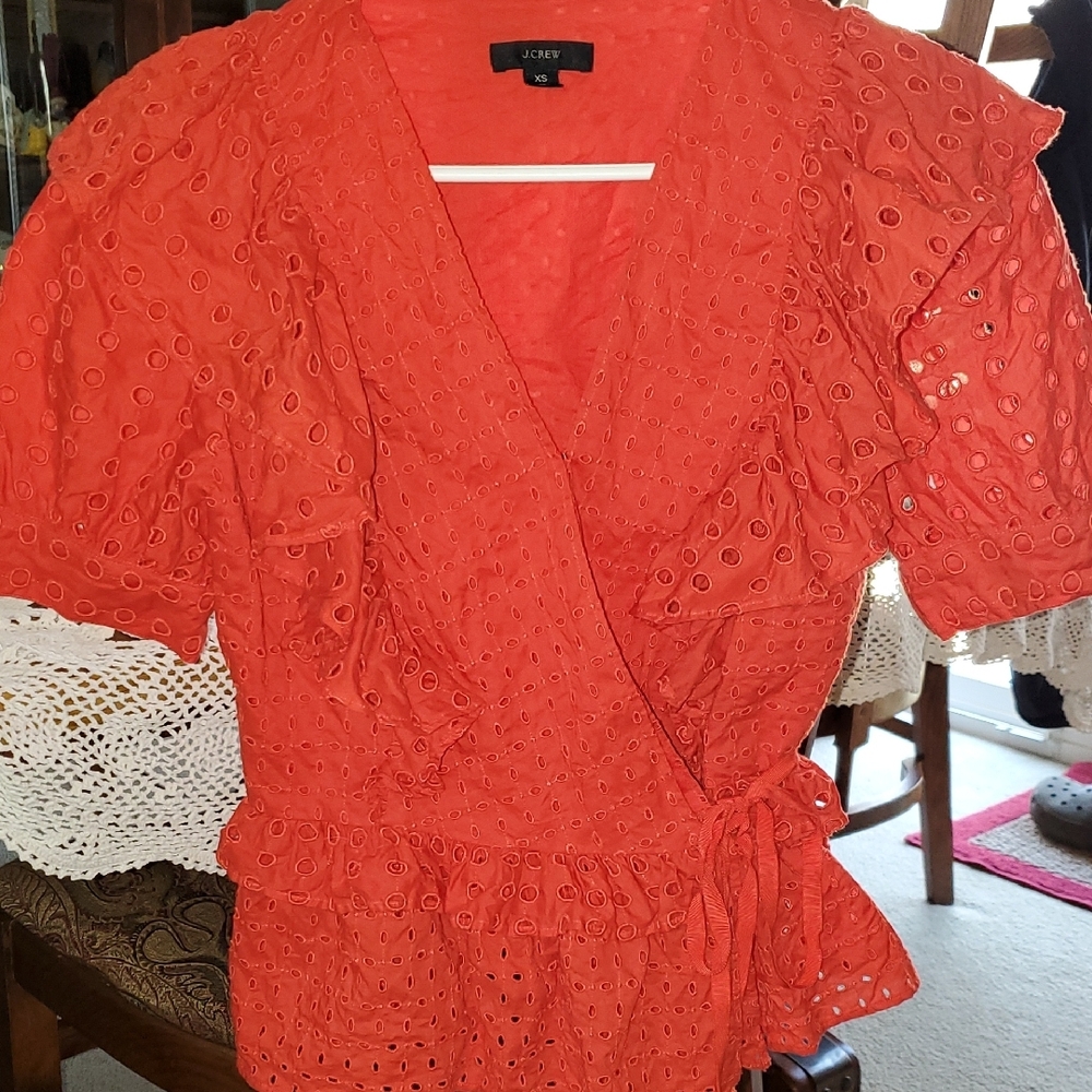 Orange J.Crew top